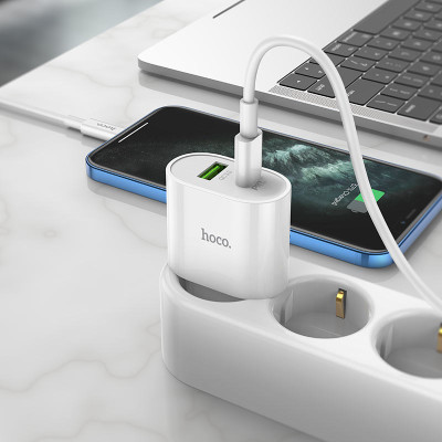 Hoco C95A Lineal PD20W+QC3.0 charger(EU) White