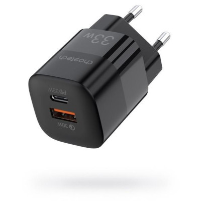 Choetech GaN USB-A/USB-C 33W QC3.0/PD/PPS (PD5006-EU-BK)