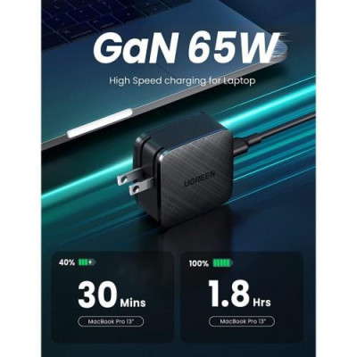UGREEN 65W Type-C PD GaN Charger Black (70817)