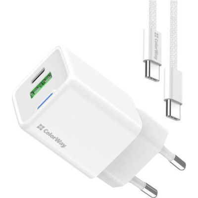 ColorWay C101A GaN Mini 20W White (CW-CHS062PDC-WT)