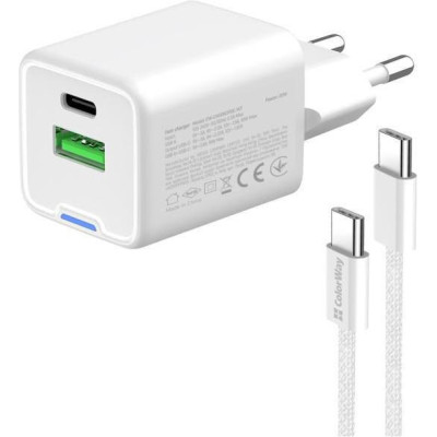 ColorWay C101A GaN Mini 20W White (CW-CHS062PDC-WT)