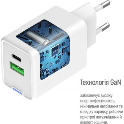 ColorWay C101A GaN Mini 20W White (CW-CHS062PDC-WT)