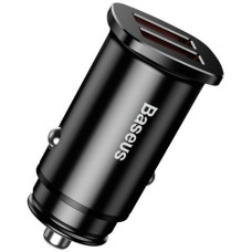 Baseus USB Car Charger Square Metal Quick Charger 3.0 2xUSB 30W Black (CCALL-DS01)