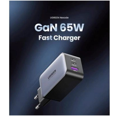 Ugreen 3xUSB 65W GaN (2?USB-C+USB-A) CD244 Grey (10335)