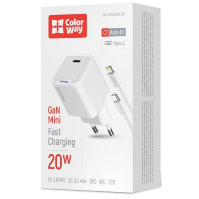 ColorWay GaN Mini 20W White (CW-CHS059PD-WT)