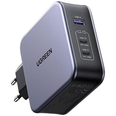 UGREEN CD289 GaN 140W Fast Charger Gray + Type-C to Type-C (90549)