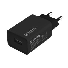 ColorWay 1USB Quick Charge 3.0 (18W) + Lightning Black (CW-CHS013QCL-BK)