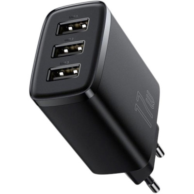 Baseus Compact Charger 3U 17W Black (CCXJ020101)