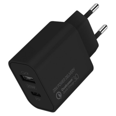 ColorWay Type-C PD + USB QC3.0 20W V2 Black (CW-CHS025QPD-BK)