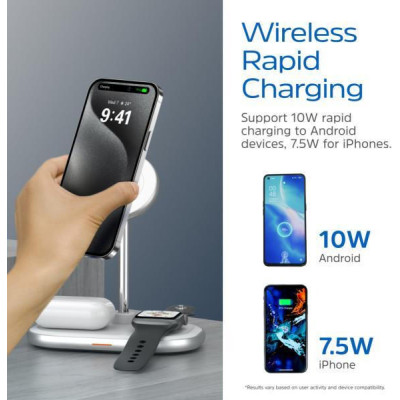 Energizer 3-in-1 15W Magnetic Wireless Fast Charger White (WCP303)