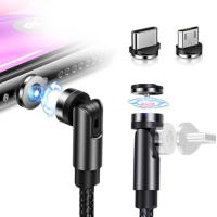 Usams microUSB U59 Rotatable Magnetic 2.4A 1.0m Black