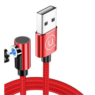 Usams Type-C U54 Right-Angle Magnetic 2A 1.0m Red