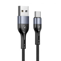 Usams Type-C U55 Aluminum Alloy Braided 2A 1.0m Black