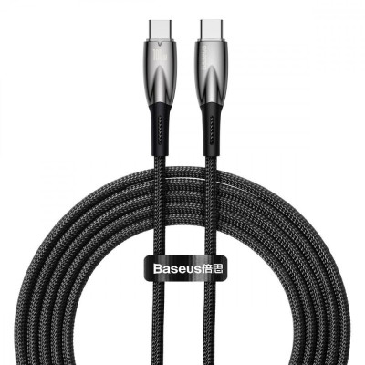 Baseus Glimmer Series Fast Charging Data Cable Type-C to Type-C 100W 2m Black (CADH000801)
