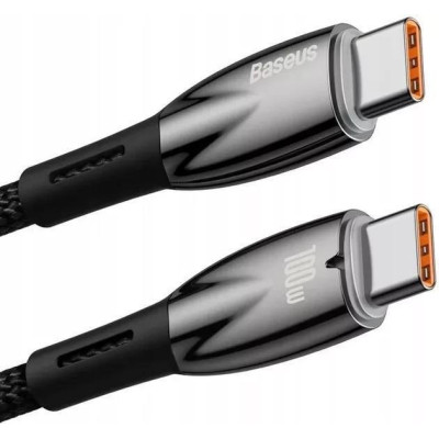 Baseus Glimmer Series Fast Charging Data Cable Type-C to Type-C 100W 2m Black (CADH000801)