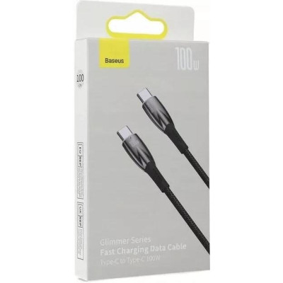 Baseus Glimmer Series Fast Charging Data Cable Type-C to Type-C 100W 2m Black (CADH000801)
