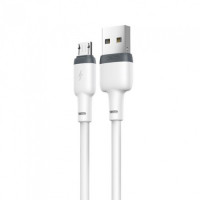 XO MicroUSB NB208 Liquid Silicone 2.4A 1.0m White