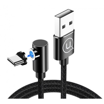 Usams Type-C U54 Right-Angle Magnetic 2A 1.0m Black
