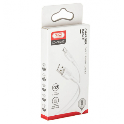 XO MicroUSB NB212 2.1A 1.0m White
