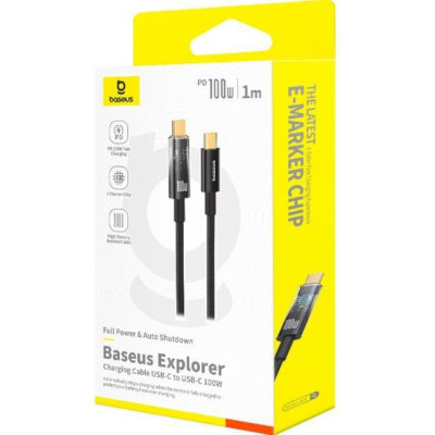 Baseus Explorer Charging Cable USB Type-C to USB Type-C 100W 1m Cluster Black (P10319703111-00)