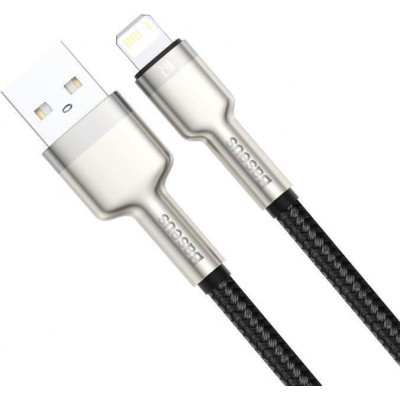 Baseus Cafule Series Metal Data Cable USB для IP 2.4A 0.25m Black (CALJK-01)