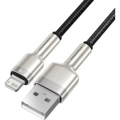 Baseus Cafule Series Metal Data Cable USB для IP 2.4A 0.25m Black (CALJK-01)
