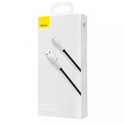 Baseus Cafule Series Metal Data Cable USB для IP 2.4A 0.25m Black (CALJK-01)