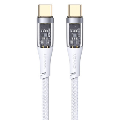 Usams Type-C to Type-C US-SJ574 Transparent Icy Series 100W 5A 1.2m White