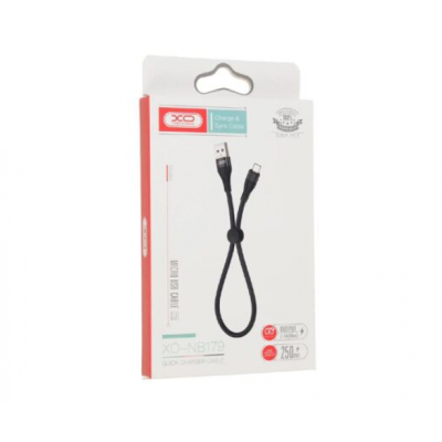 XO MicroUSB NB179 2.4A 0.25m Black