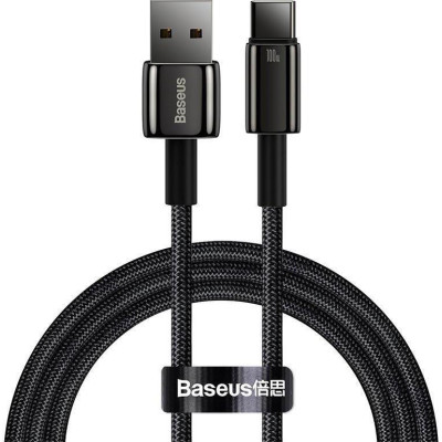Baseus Tungsten Gold Fast Charging Data Cable USB to Type-C 100W 1m Black (CAWJ000001)
