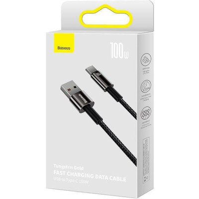 Baseus Tungsten Gold Fast Charging Data Cable USB to Type-C 100W 1m Black (CAWJ000001)