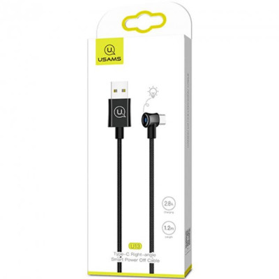 Usams Type-C U13 Right-angle Smart Power Off 2A 1.2m Black