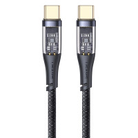 Usams Type-C to Type-C US-SJ574 Transparent Icy Series 100W 5A 1.2m Black