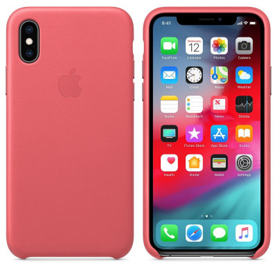 Apple iPhone XS Max Leather Case - Peony Pink (MTEX2)