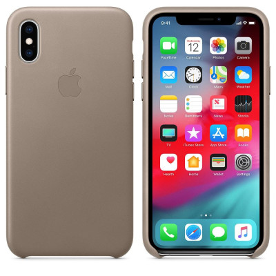 Apple iPhone XS Max Leather Case - Taupe (MRWR2)