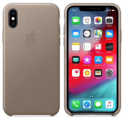 Apple iPhone XS Max Leather Case - Taupe (MRWR2)