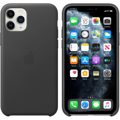 Apple iPhone 11 Pro Leather Case - Black MWYE2