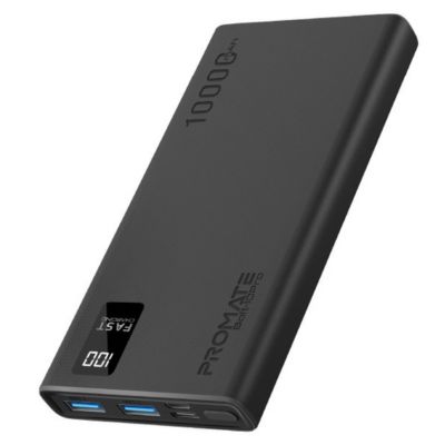 Promate Bolt-10Pro 10000 mAh 2xUSB-A USB-C Black (bolt-10pro.black)