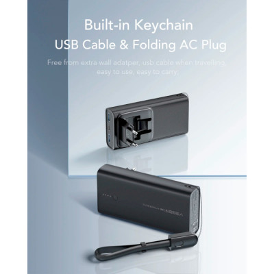 VEGER ACE100 1xUSB-C, 2xUSB-A, PD20W, QC3.0 10000mAh Black (1283126559143)