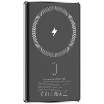 Canyon OnCharge 505 slim 5000mAh 20W Dark Grey (CNS-CPB505DG)