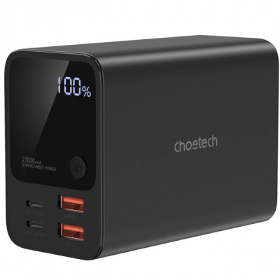 Choetech B635 2xUSB-C PD100W, 2xUSB-A QC22W 27000mAh Black (B635-BK)
