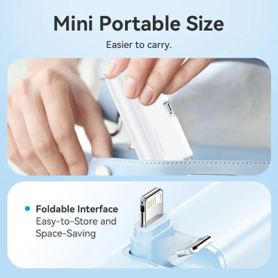 Vention USB-C In/Out, LED display, with built-in Lightning cable 22.5W 4800mAh Black (FHRB0)