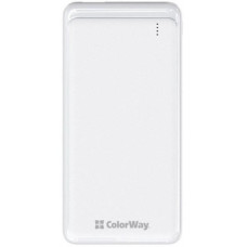 ColorWay 10000 mAh Slim USB QC3.0 + USB-C Power Delivery 18W White (CW-PB100LPG3WT-PD)