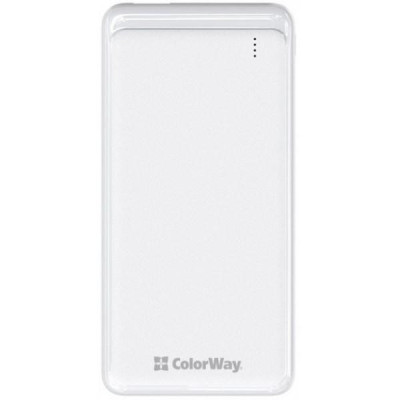ColorWay 10000 mAh Slim USB QC3.0 + USB-C Power Delivery 18W White (CW-PB100LPG3WT-PD)
