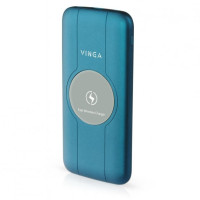 Vinga 10000 mAh Wireless QC3.0 PD soft touch blue (BTPB3510WLROBL)