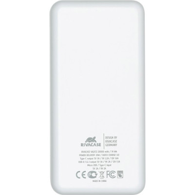Rivacase VA2572 20000mAh QC/PD White