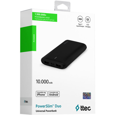TTEC 10000mAh PowerSlim Duo Black (2BB163S)