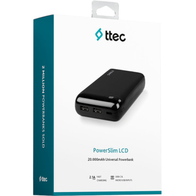 TTEC 20000mAh PowerSlim Black (2BB184S)