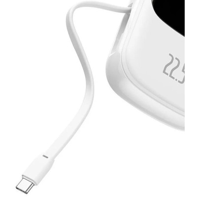 Baseus Power Bank 20000mAh з USB-C Cable Q Pow Display 22.5W White (PPQD-I02)