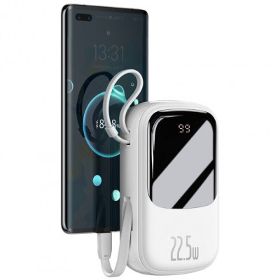 Baseus Power Bank 20000mAh з USB-C Cable Q Pow Display 22.5W White (PPQD-I02)